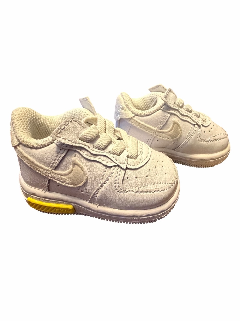 Nike Air Force 1’s Fontanka (TD) White Opti Yellow Infant Shoes Size 2C - Picture 3 of 9
